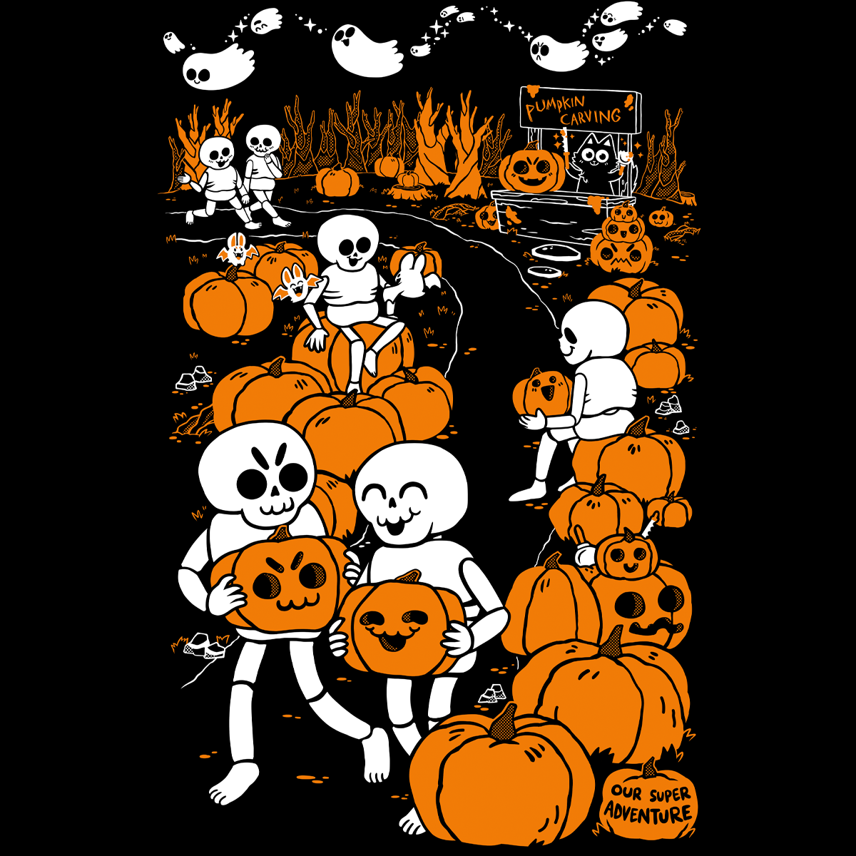 Pumpkin Patch Screen-Printed Sweater