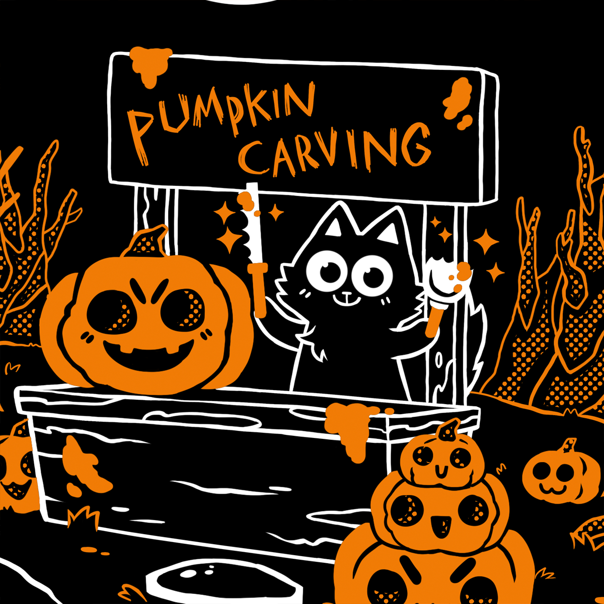 Pumpkin Patch Screen-Printed Sweater