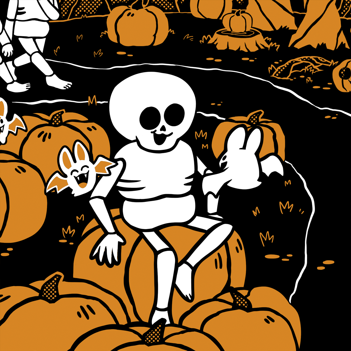 Pumpkin Patch Screen-Printed Sweater