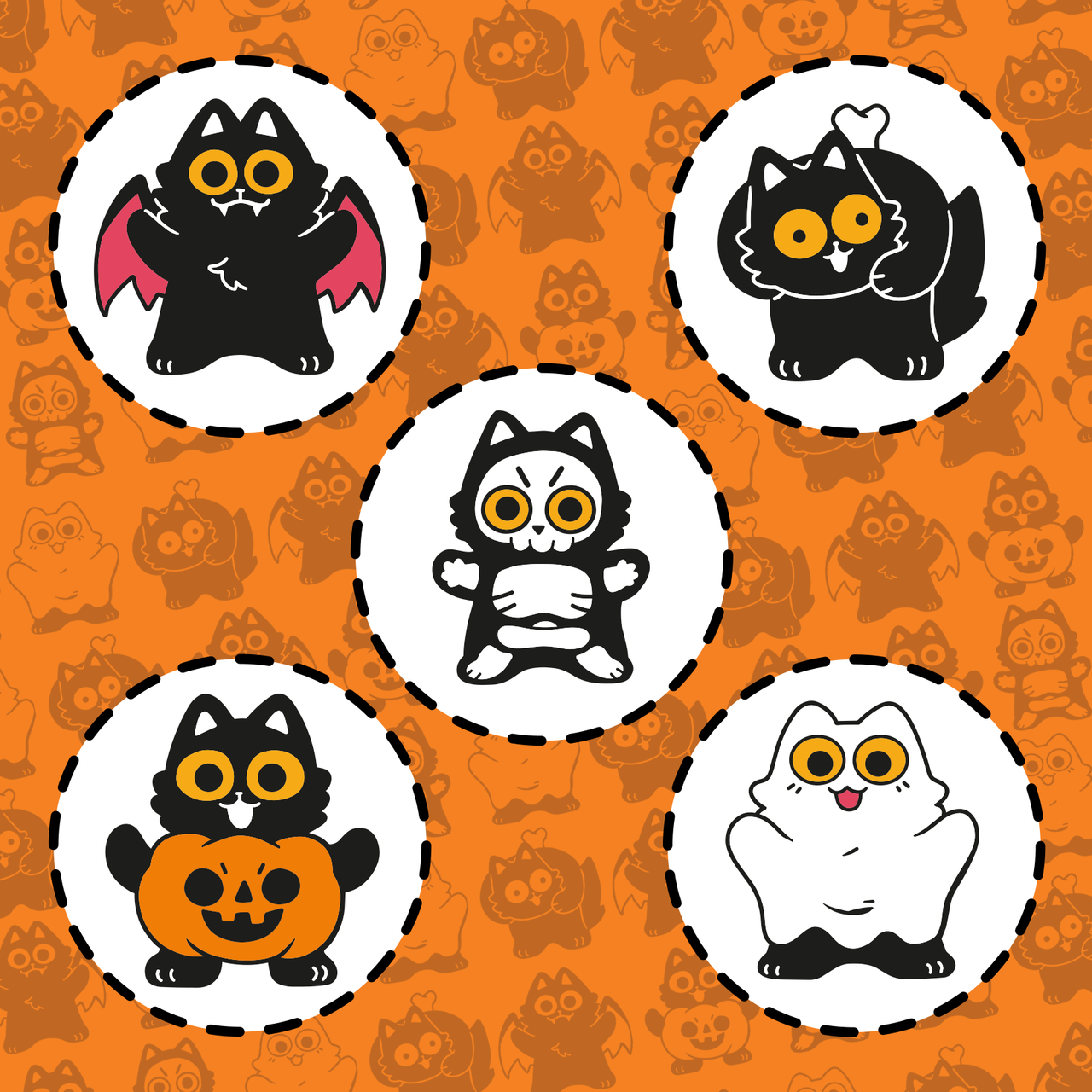 Spooky Cats Enamel Pins! (Gasha Series 2)