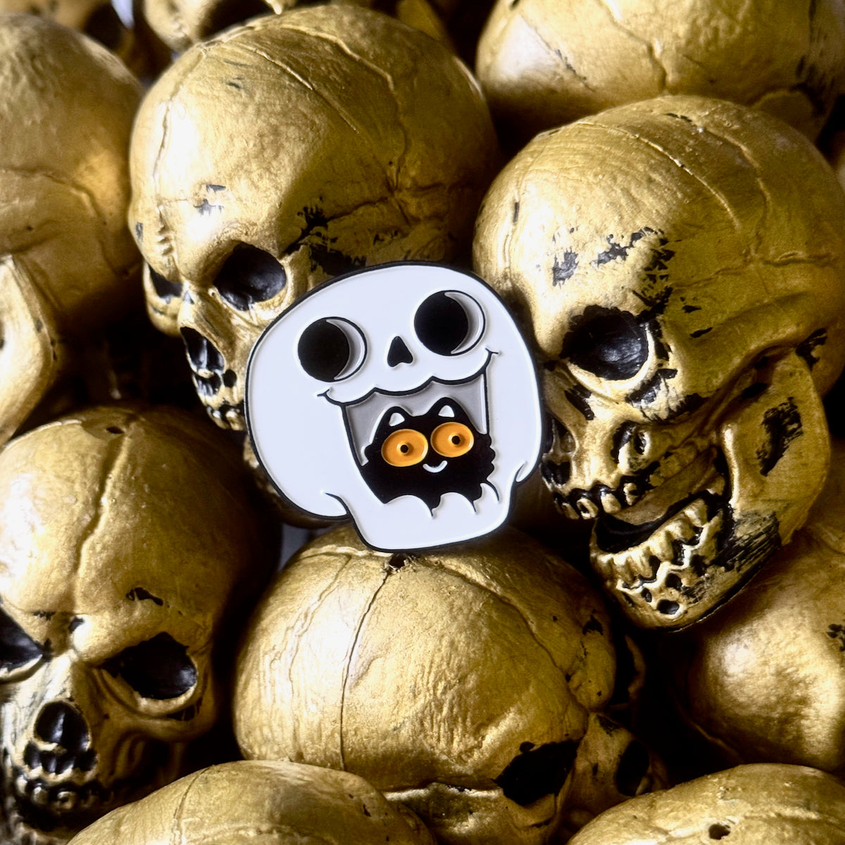 Skull Mouth Cat Enamel Pin
