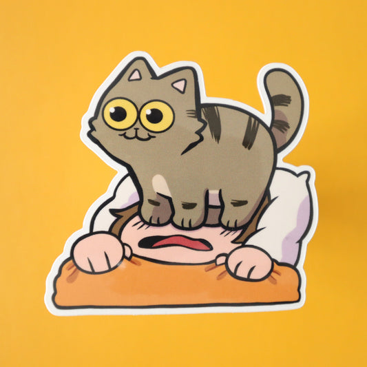 Face Cat Vinyl Sticker
