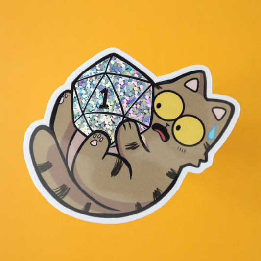 D1 Cat Holographic Vinyl Sticker
