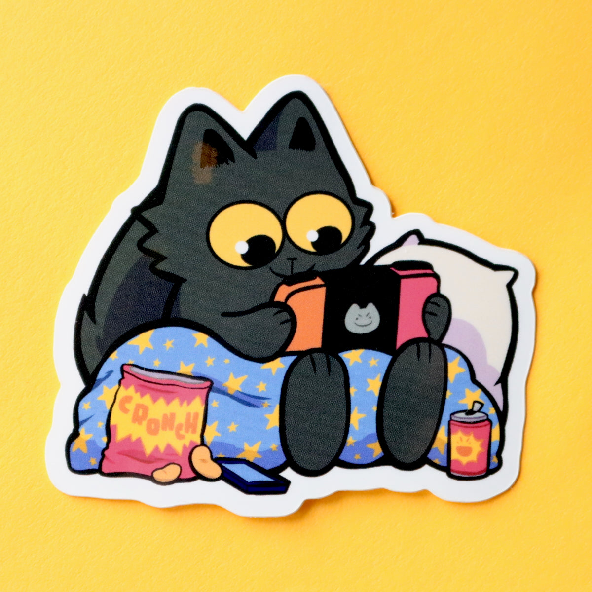 Video Game Cat Hangout Vinyl Sticker