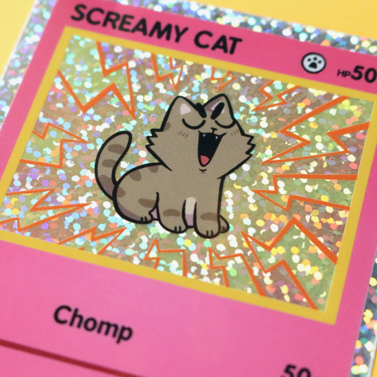Screamy Cat Trading Card Vinyl Sticker