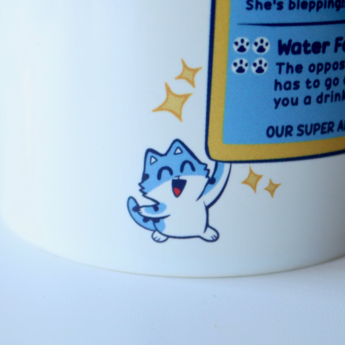 Card Cats Blue Ceramic Mug