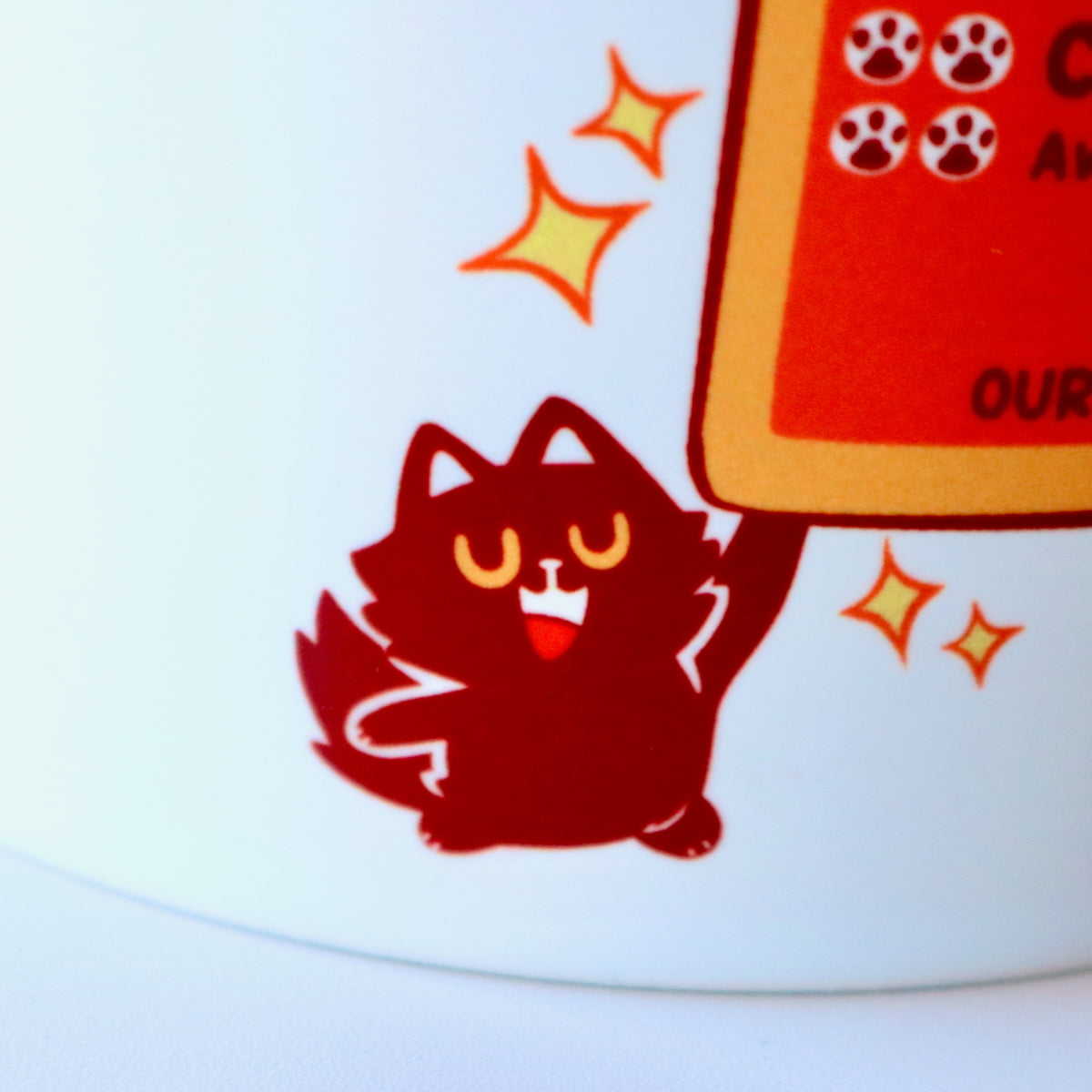 Card Cats Red Ceramic Mug