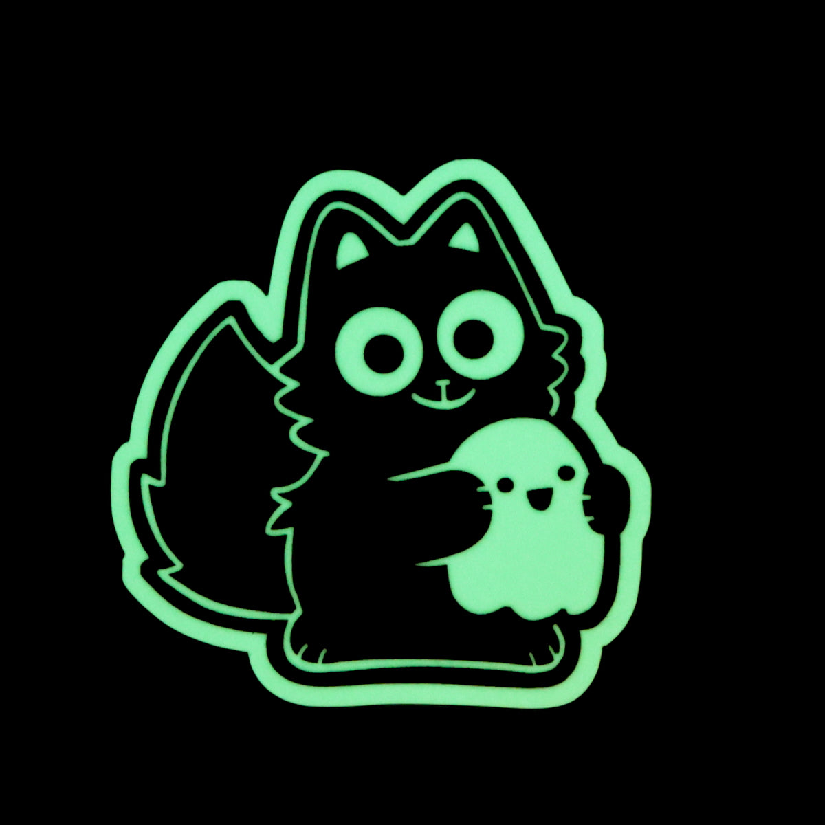Spooky Friends Cat Glow In The Dark Vinyl Sticker