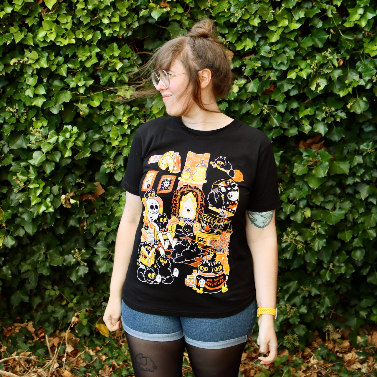 Spooky Hangout Screen-Printed T-Shirt