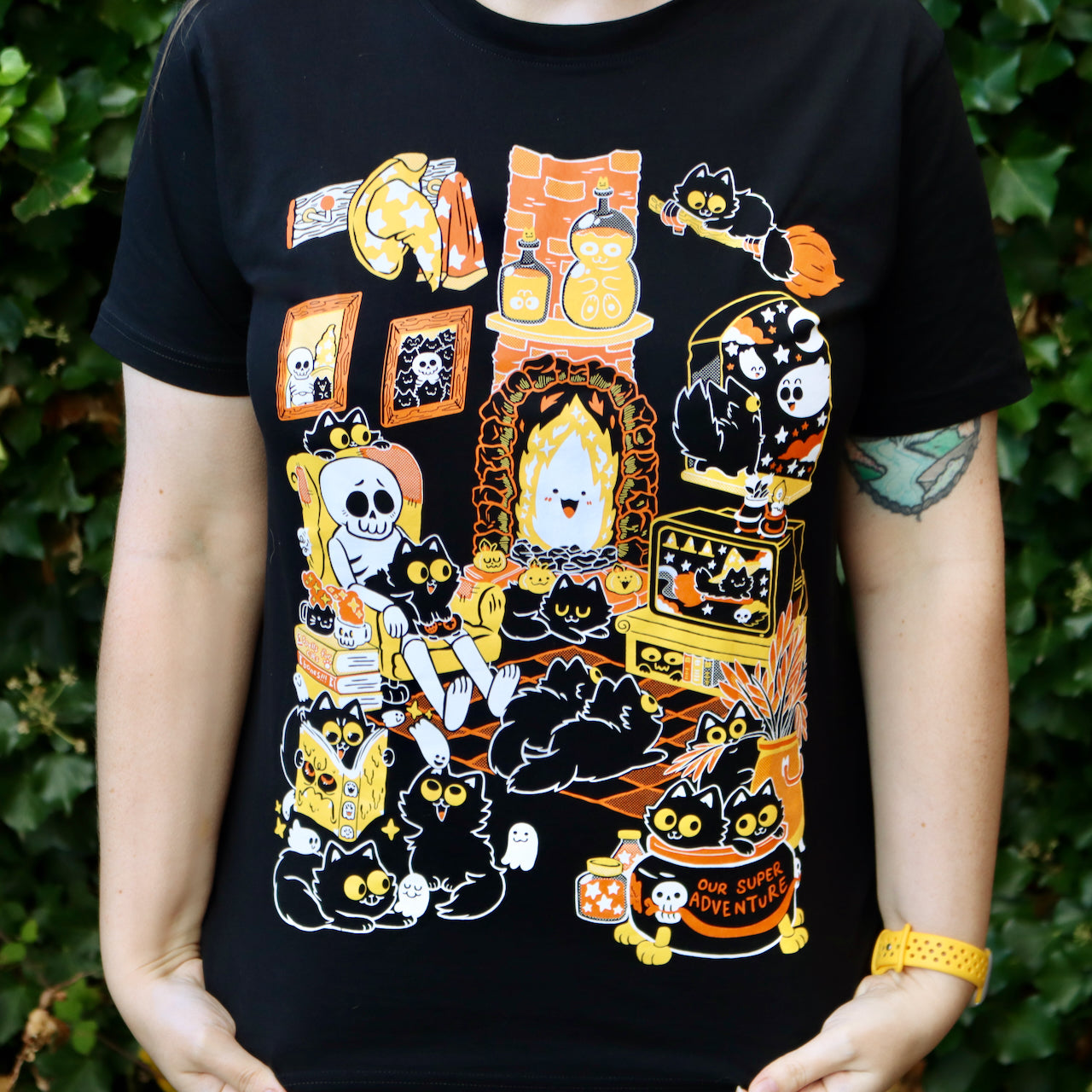 Spooky Hangout Screen-Printed T-Shirt
