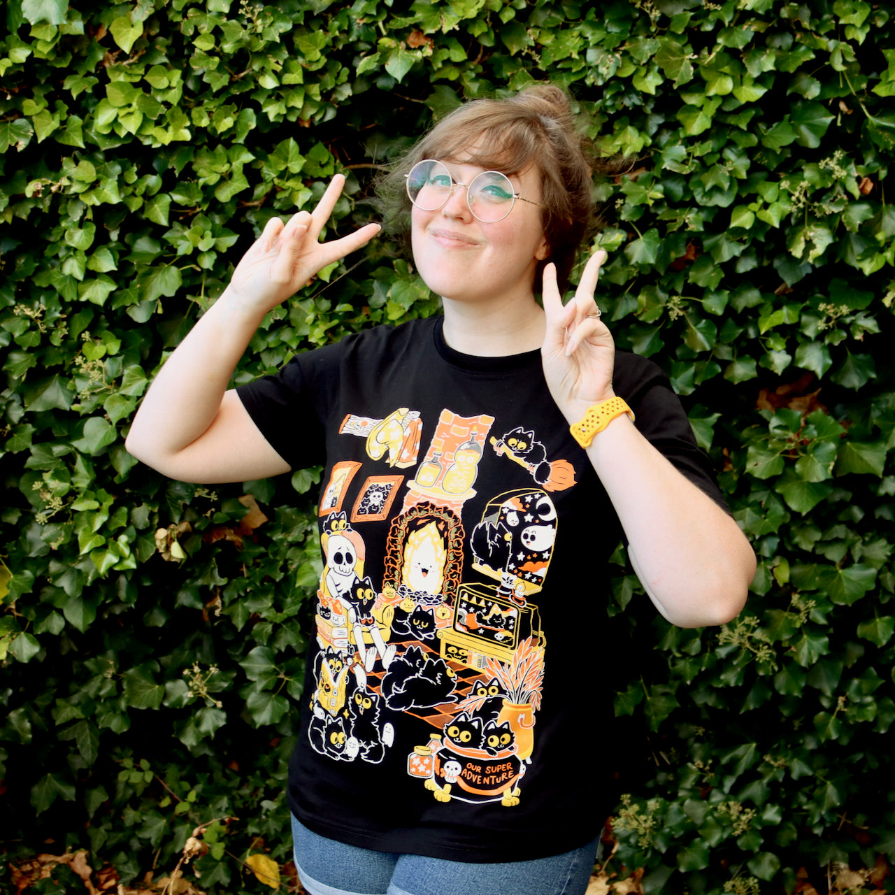 Spooky Hangout Screen-Printed T-Shirt