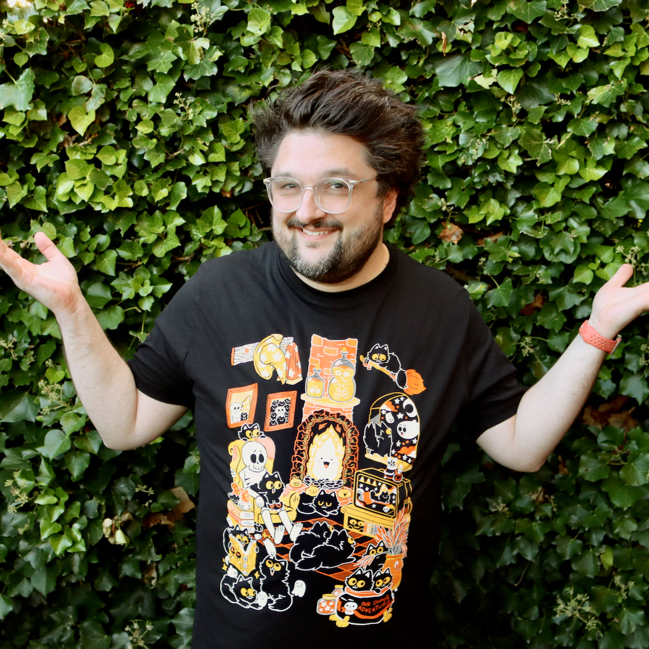 Spooky Hangout Screen-Printed T-Shirt