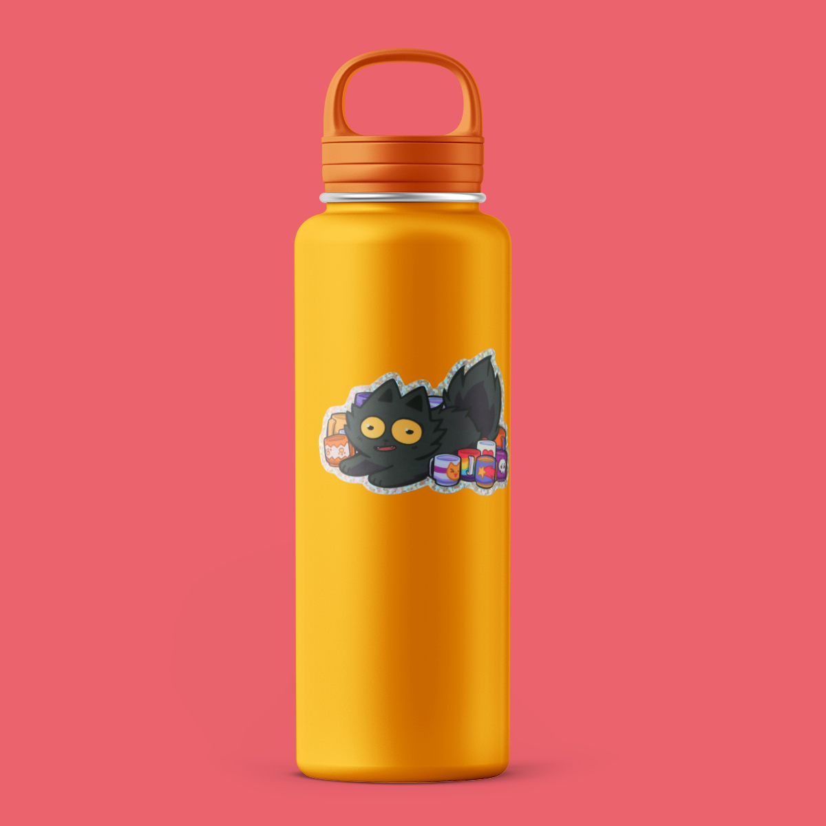 Mug Cat Vinyl Sticker