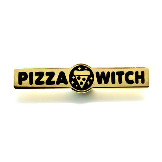 Pizza Witch Gold Enamel Pin