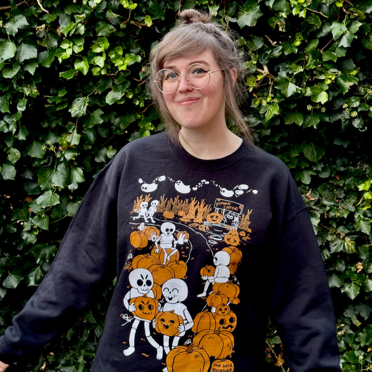 Pumpkin Patch Screen-Printed Sweater