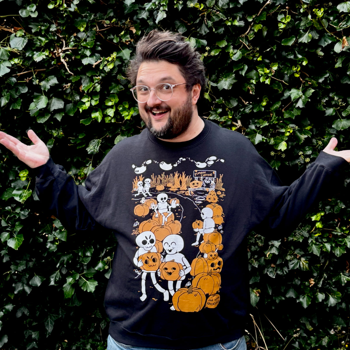 Pumpkin Patch Screen-Printed Sweater