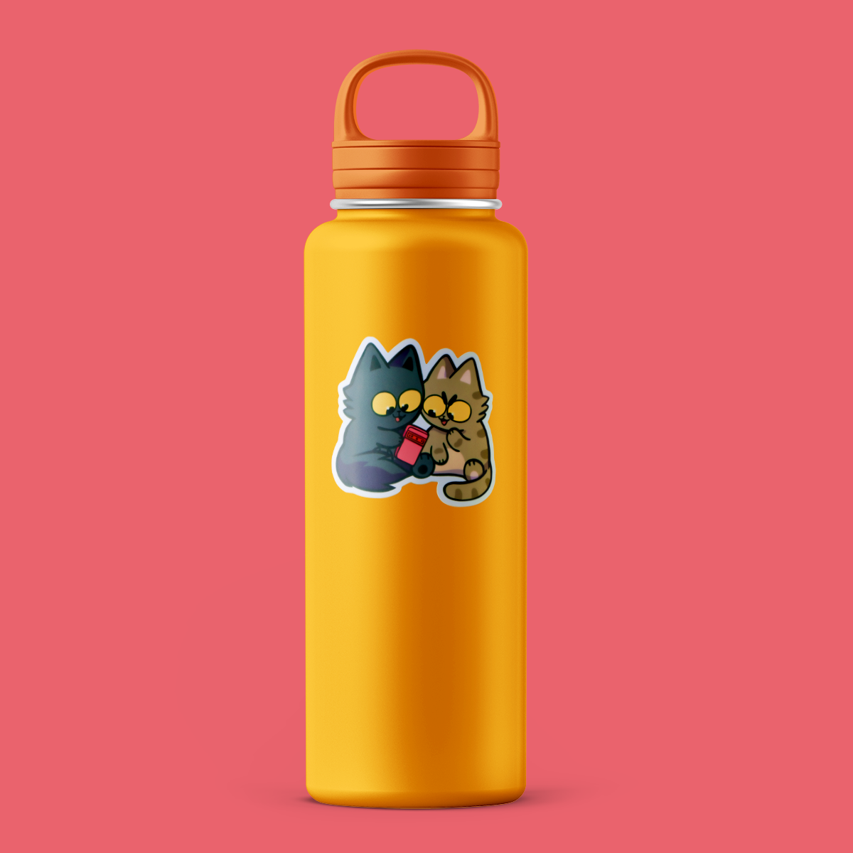 Sharing Cats Vinyl Sticker