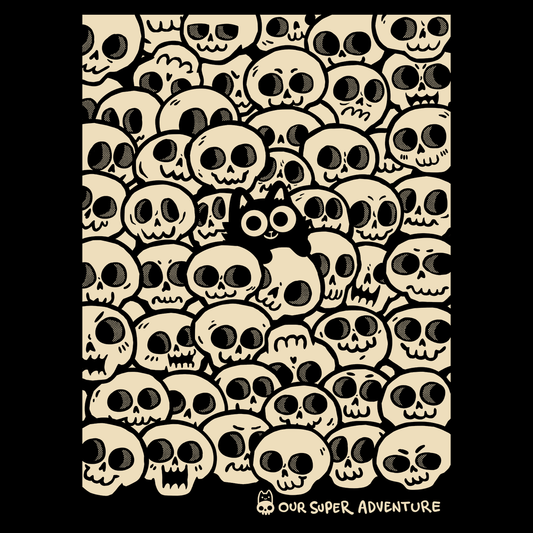 PRE-ORDER Skull Cat Screen-Printed T-Shirt