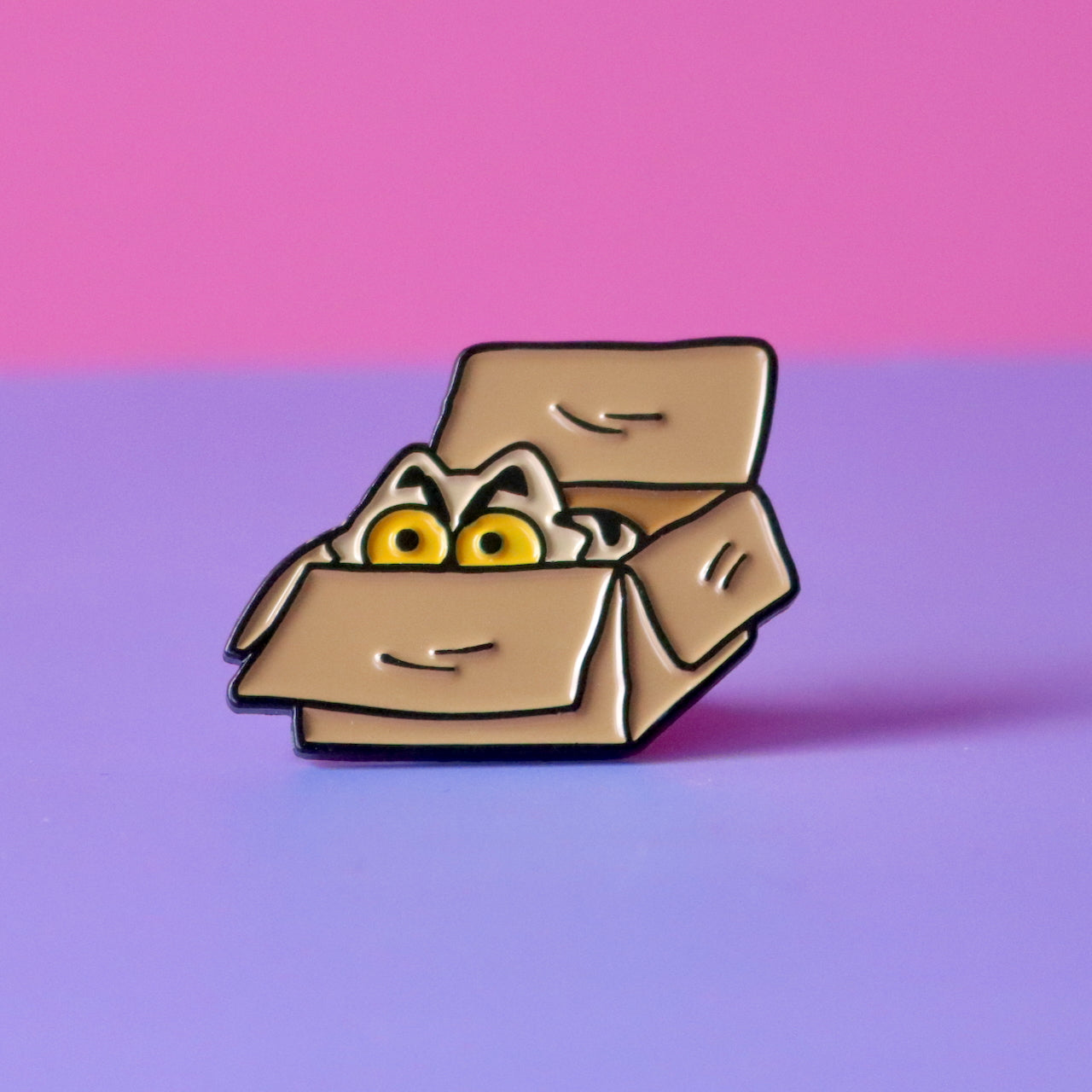 Box Cat Pin Badge