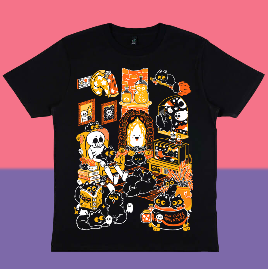 Spooky Hangout Screen-Printed T-Shirt