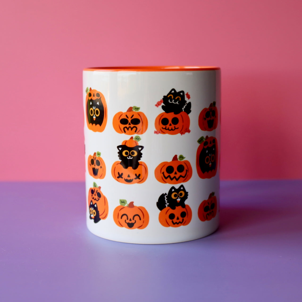 Pumpkin Cats Ceramic Mug