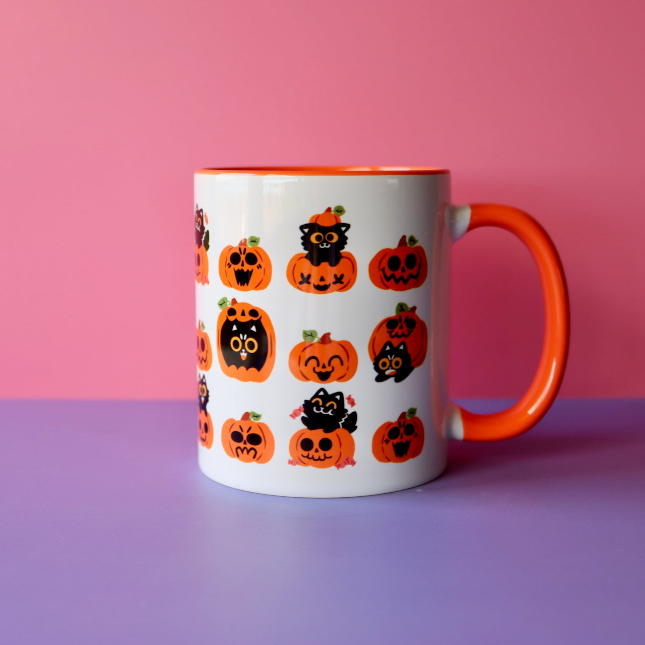 Pumpkin Cats Ceramic Mug