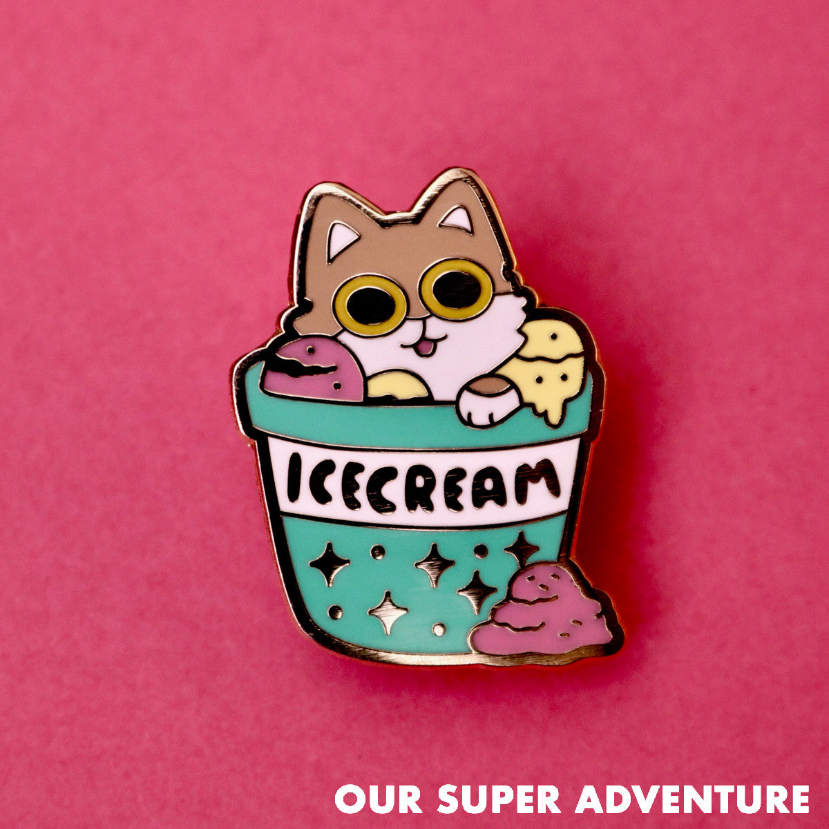 Ice Cream Cat Enamel Pin