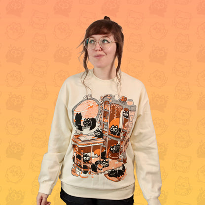Magical Cats Screen-Printed Sweater