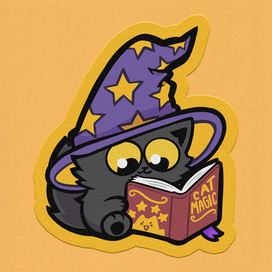 Cat Magic Frosted Glitter Vinyl Sticker (Pre-order)