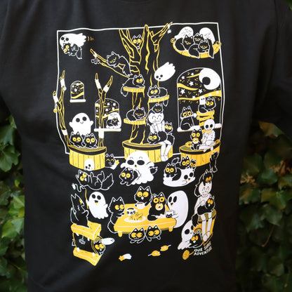 Spooky Cat Cafe Screen-Printed Sweater