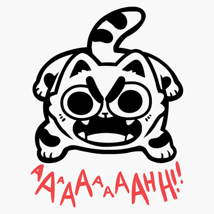 Argh Cat Screen-Printed T-Shirt