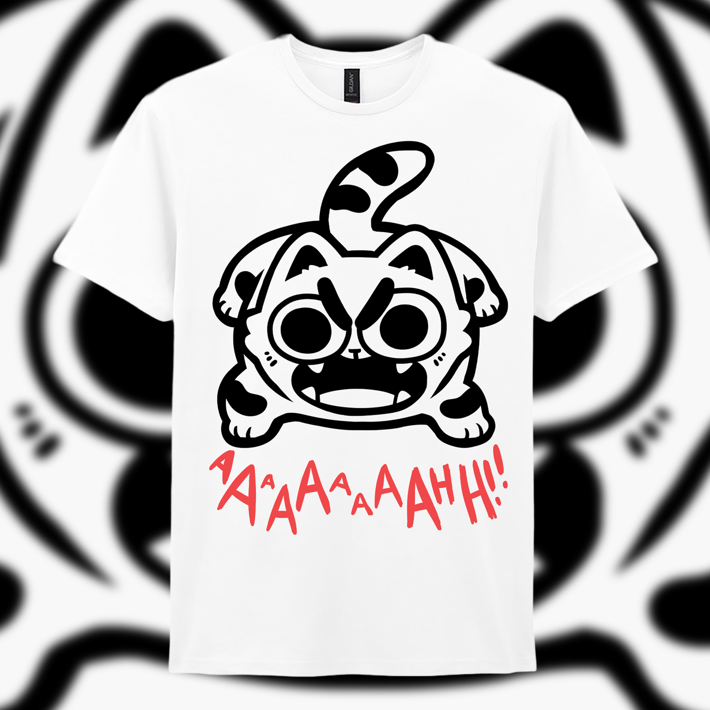 Argh Cat Screen-Printed T-Shirt