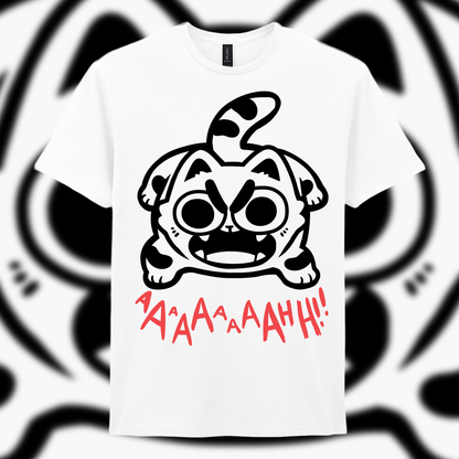 Argh Cat Screen-Printed T-Shirt
