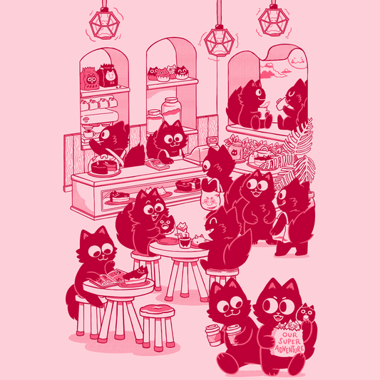 Cat Bakery Screen-Printed T-Shirt