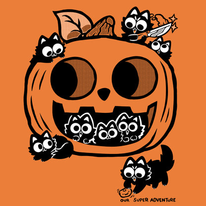 Pumpkin Cats Screen-Printed Sweater (Pre-order)