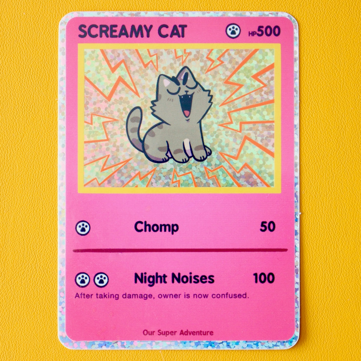 Screamy Cat Trading Card Vinyl Sticker
