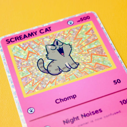 Screamy Cat Trading Card Vinyl Sticker