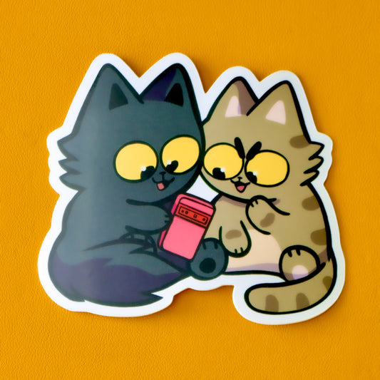 Sharing Cats Vinyl Sticker