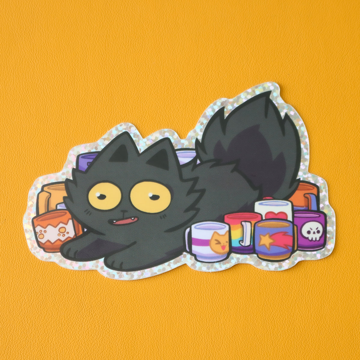 Mug Cat Vinyl Sticker