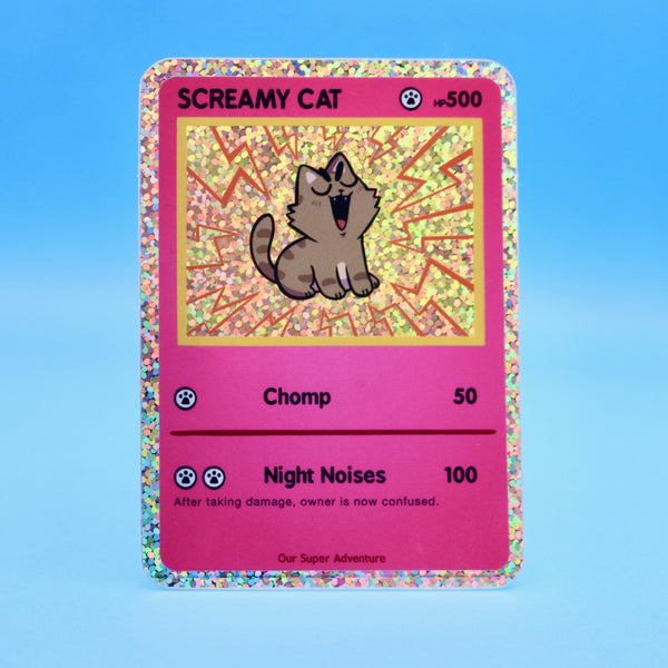 Screamy Cat Trading Card Vinyl Sticker – Our Super Adventure Official ...