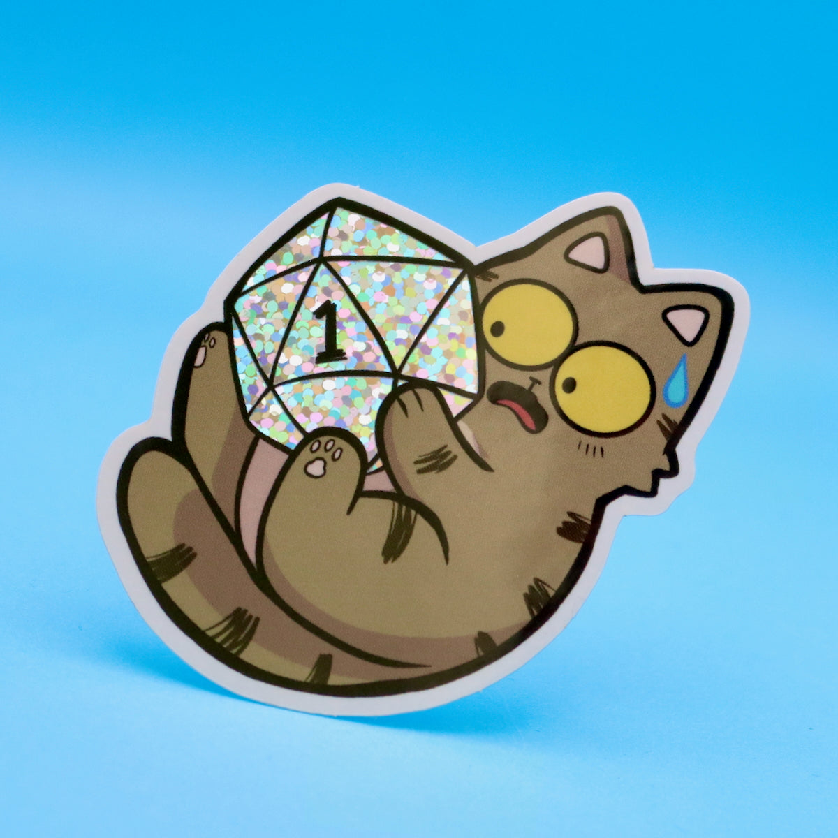 D1 Cat Holographic Vinyl Sticker