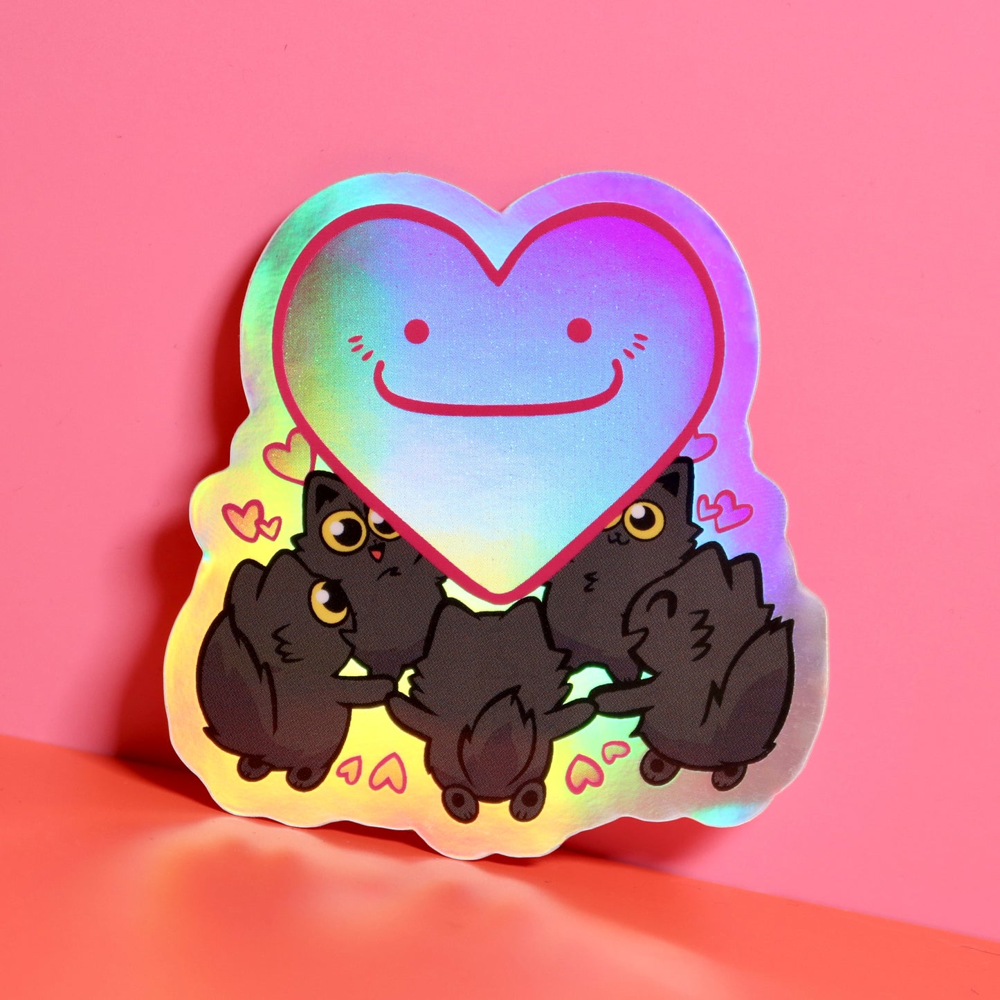 Heart Cats Vinyl Sticker