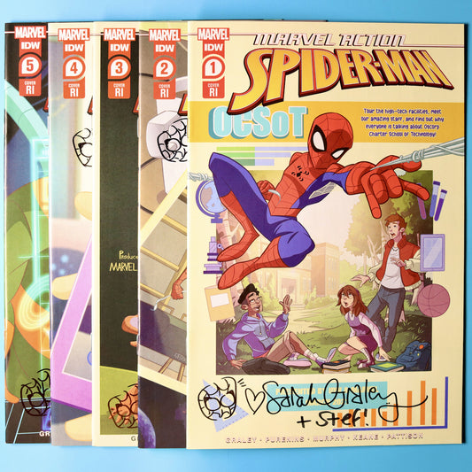 Marvel Action Spider-Man #1-5 - Signed Comic Bundle - Cover B