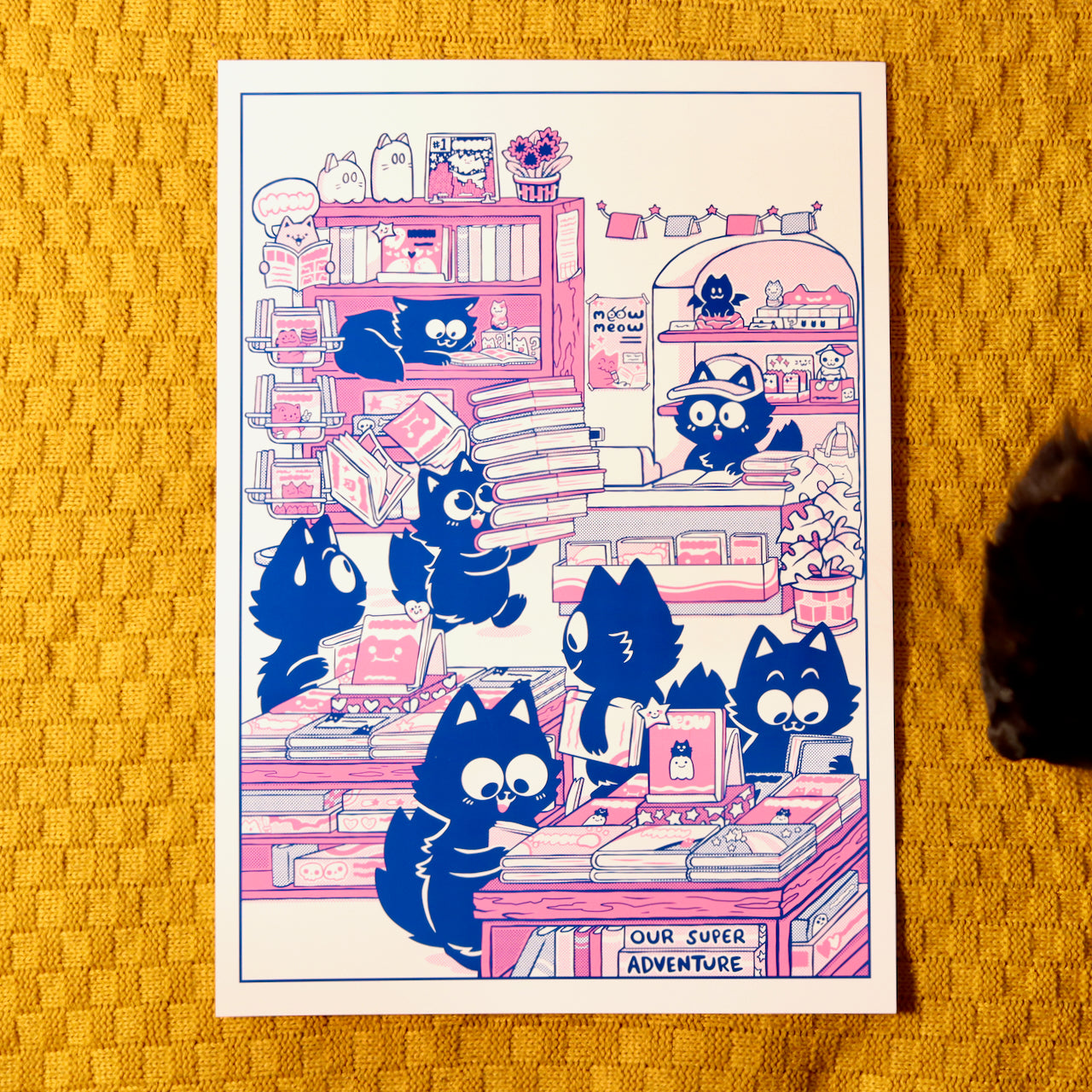 Cat Bookshop Print