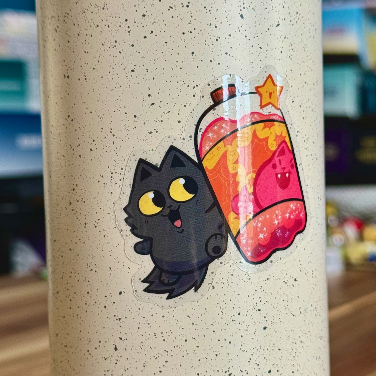 Soda Pop Bottle Cat Vinyl Sticker