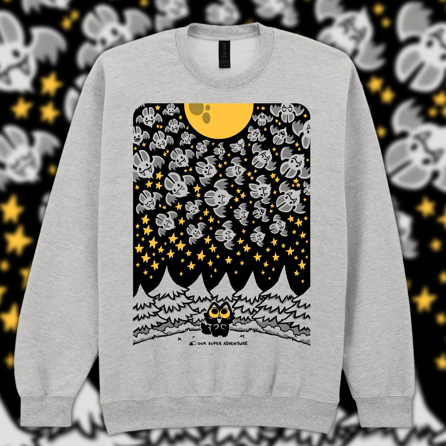 Night Bats Screen-Printed Sweater (Pre-order)