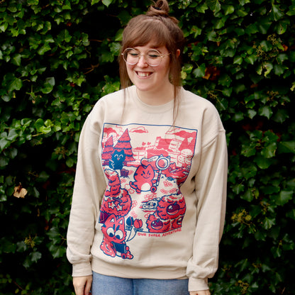Cosy Gamer Cat Screen-Printed Sweater