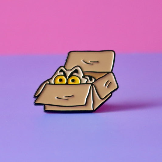 Box Cat Pin Badge