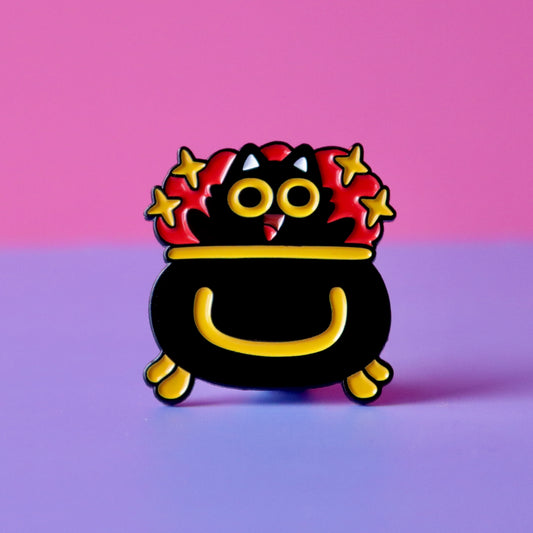 Cauldron Cat Pin Badge