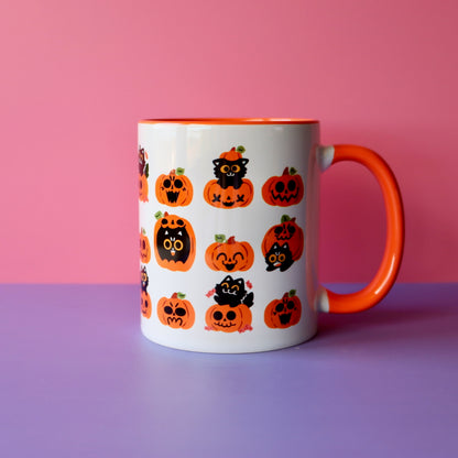 Pumpkin Cats Ceramic Mug